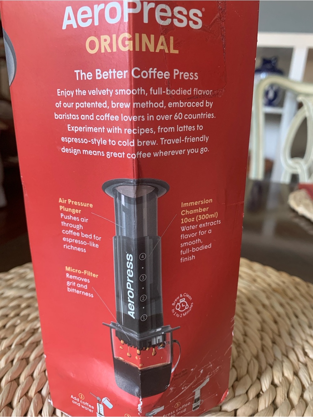 AeroPress Original, Full Bodied, Smooth, Rich Like Espresso Coffee Maker NEW! - Picture 6 of 6